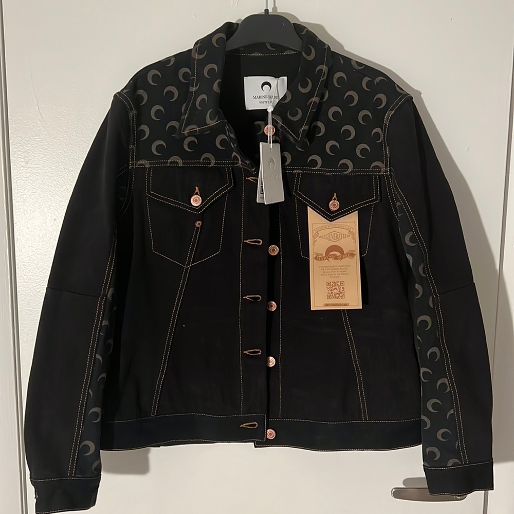 Marine Serre Denim Jacket size 40 (fits like a large) AUTHENTIC BRAND NEW